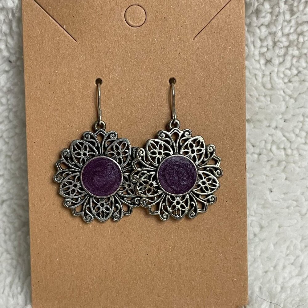 Antique Silver Plated Boho Earrings